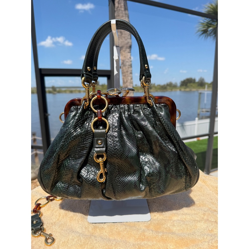 Marc Jacobs Rare Runway Anthracite Python Mini Stam Bag Fall 2006 Exotic